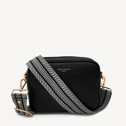 Black & White Stripe Aztec Strap
