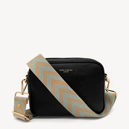 Pale Blue & Tan Arrow Strap