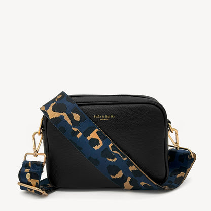 Navy & Gold Leopard Strap