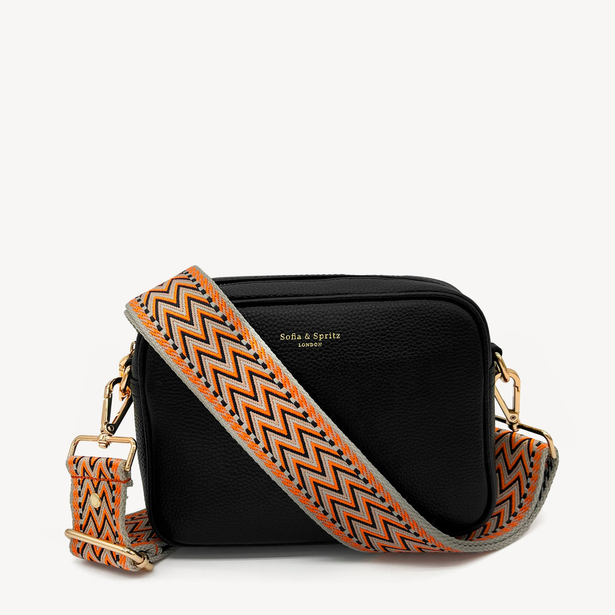 Orange, Black & Stone Aztec Strap