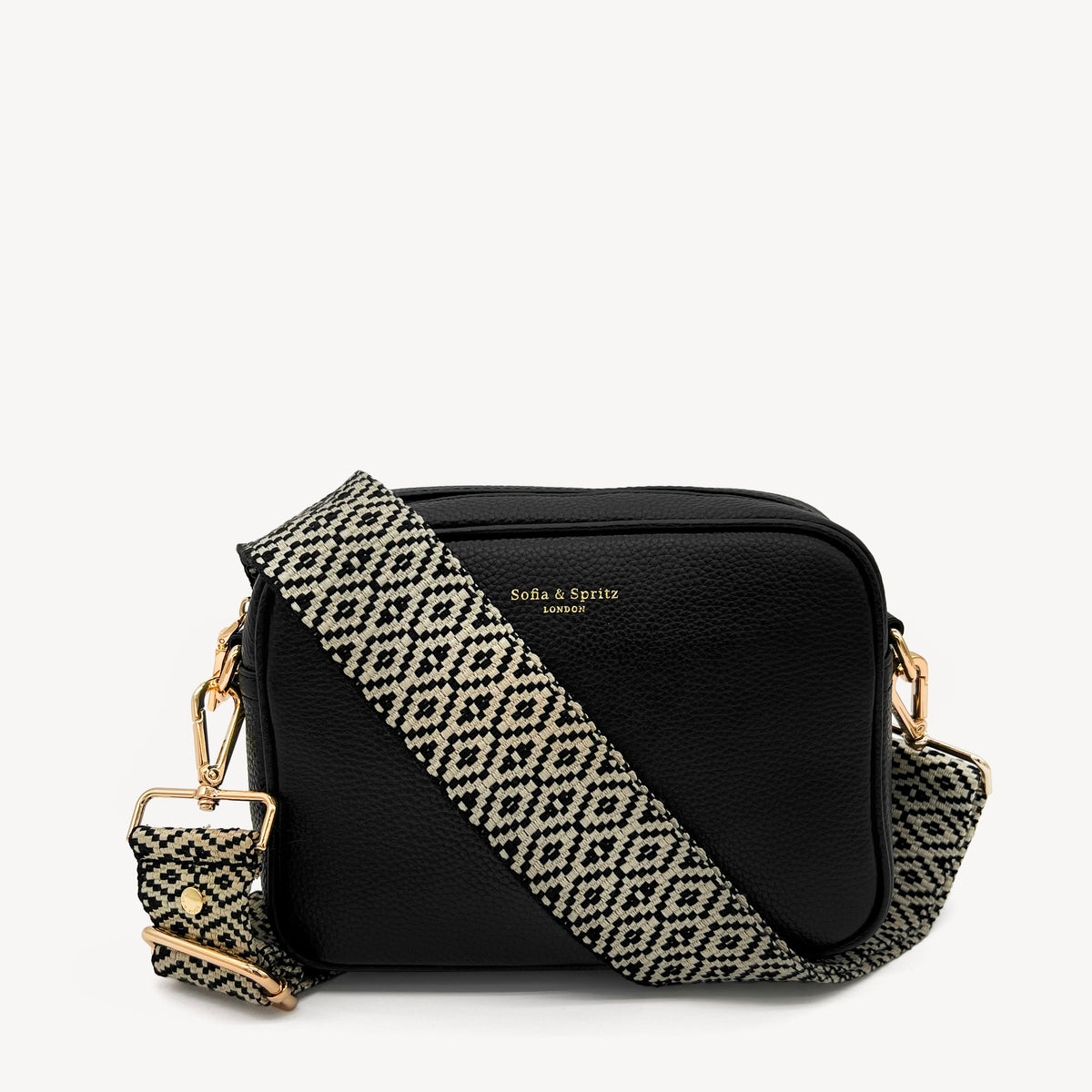 Black & Stone Embroidered Strap