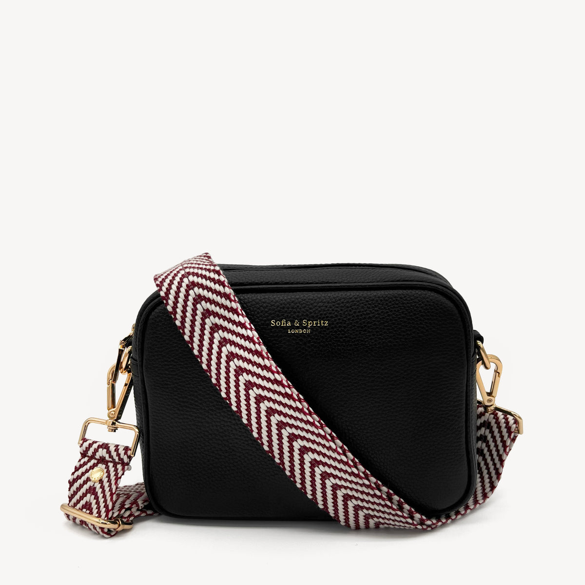 Burgundy & White Chevron Strap