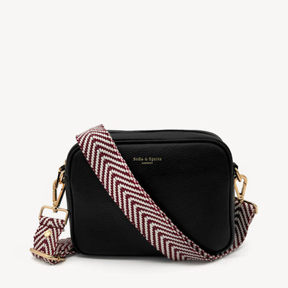 Burgundy & White Chevron Strap