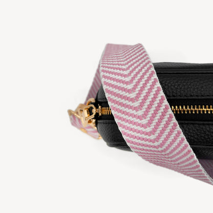 Pale Pink & White Chevron Strap