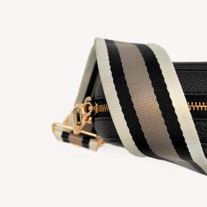 Black, Stone & Tan Stripe Strap