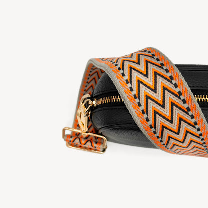 Orange, Black & Stone Aztec Strap