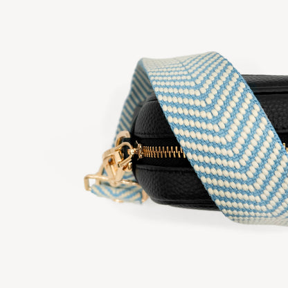 Sky Blue & White Chevron Strap