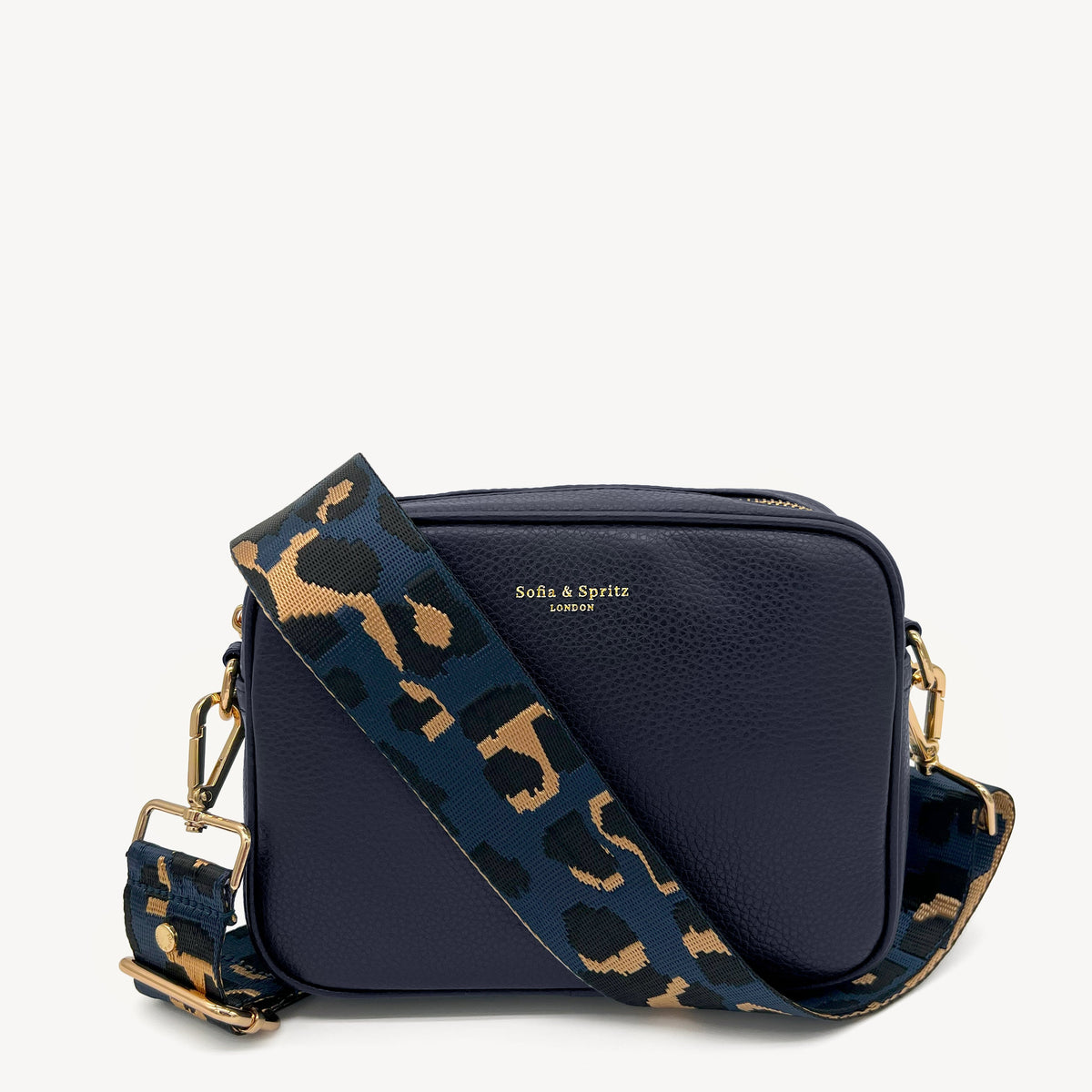 Navy & Gold Leopard Strap