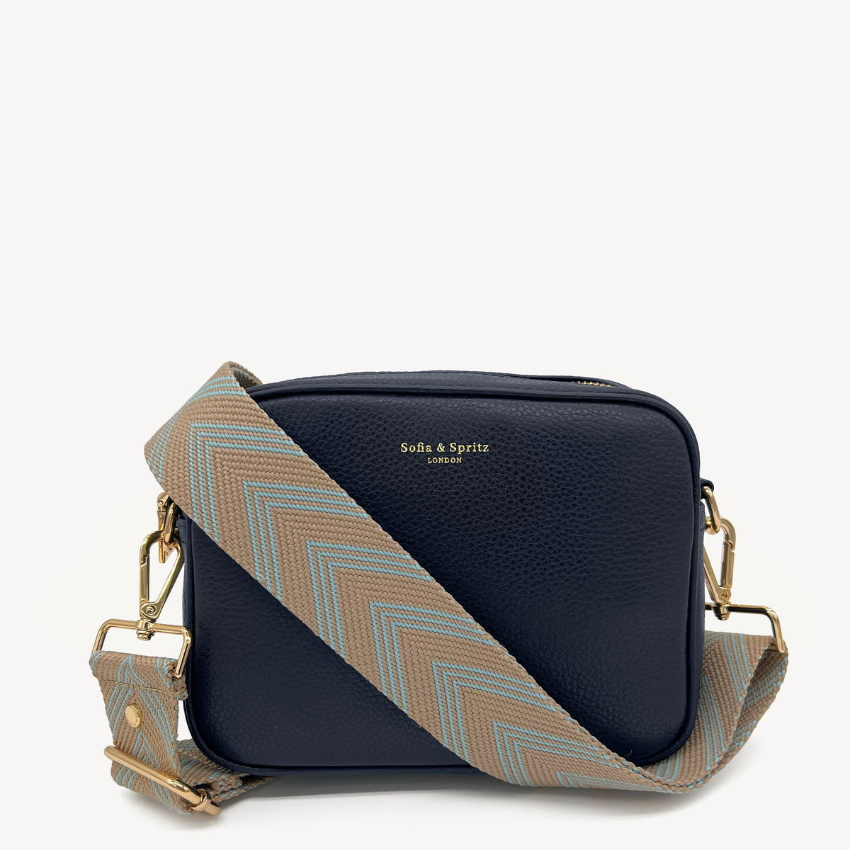 Pale Blue & Tan Arrow Strap