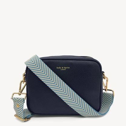 Sky Blue & White Chevron Strap