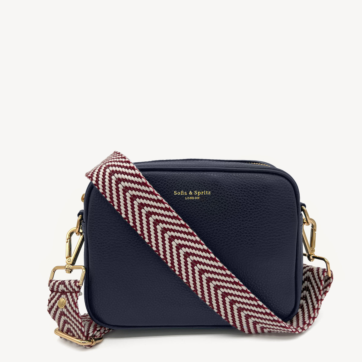 Burgundy & White Chevron Strap