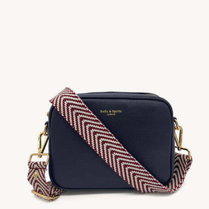 Burgundy & White Chevron Strap