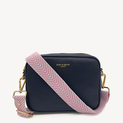 Pale Pink & White Chevron Strap