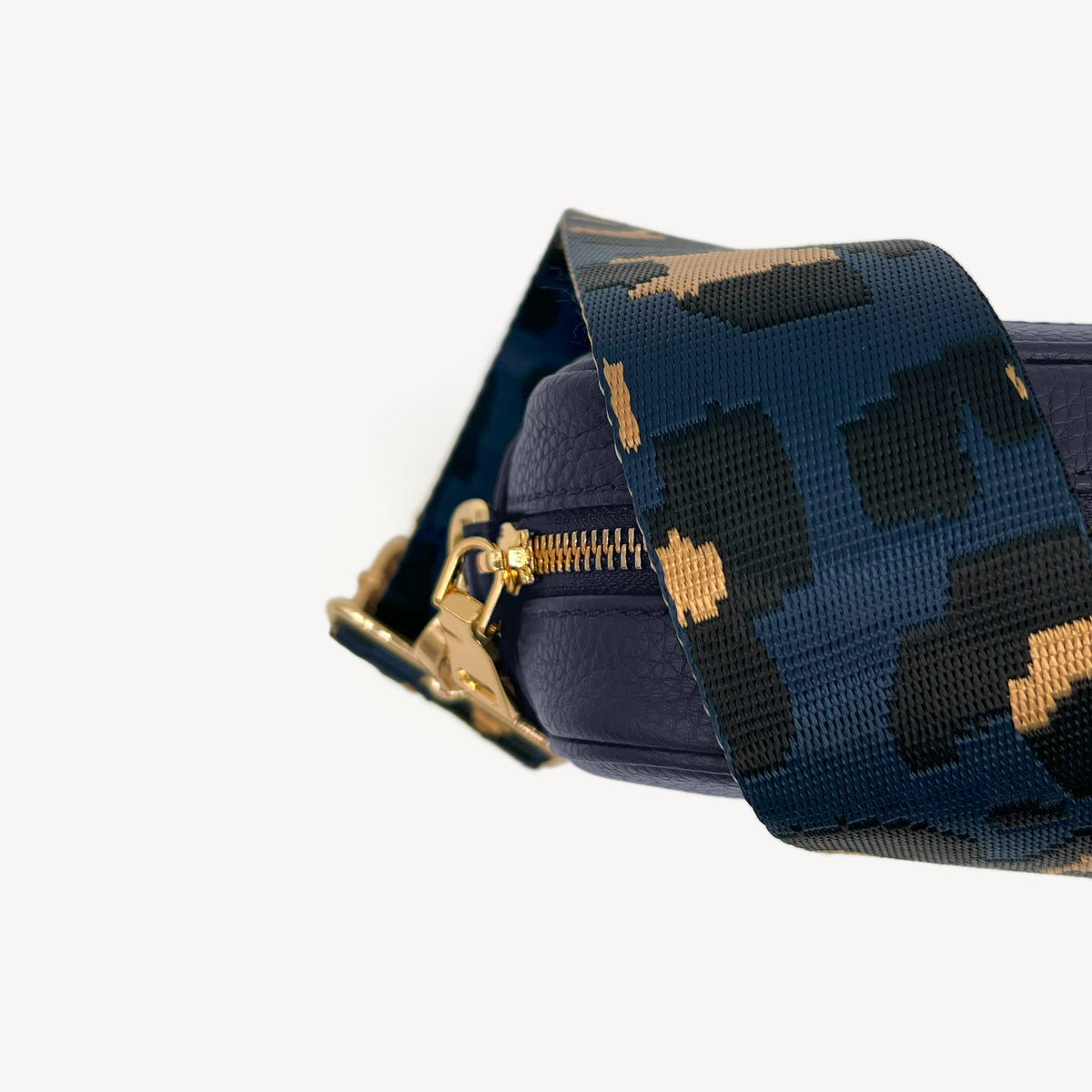 Navy & Gold Leopard Strap