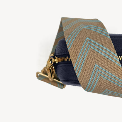 Pale Blue & Tan Arrow Strap
