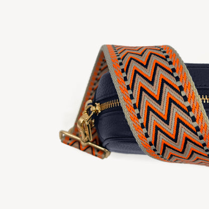 Orange, Black & Stone Aztec Strap