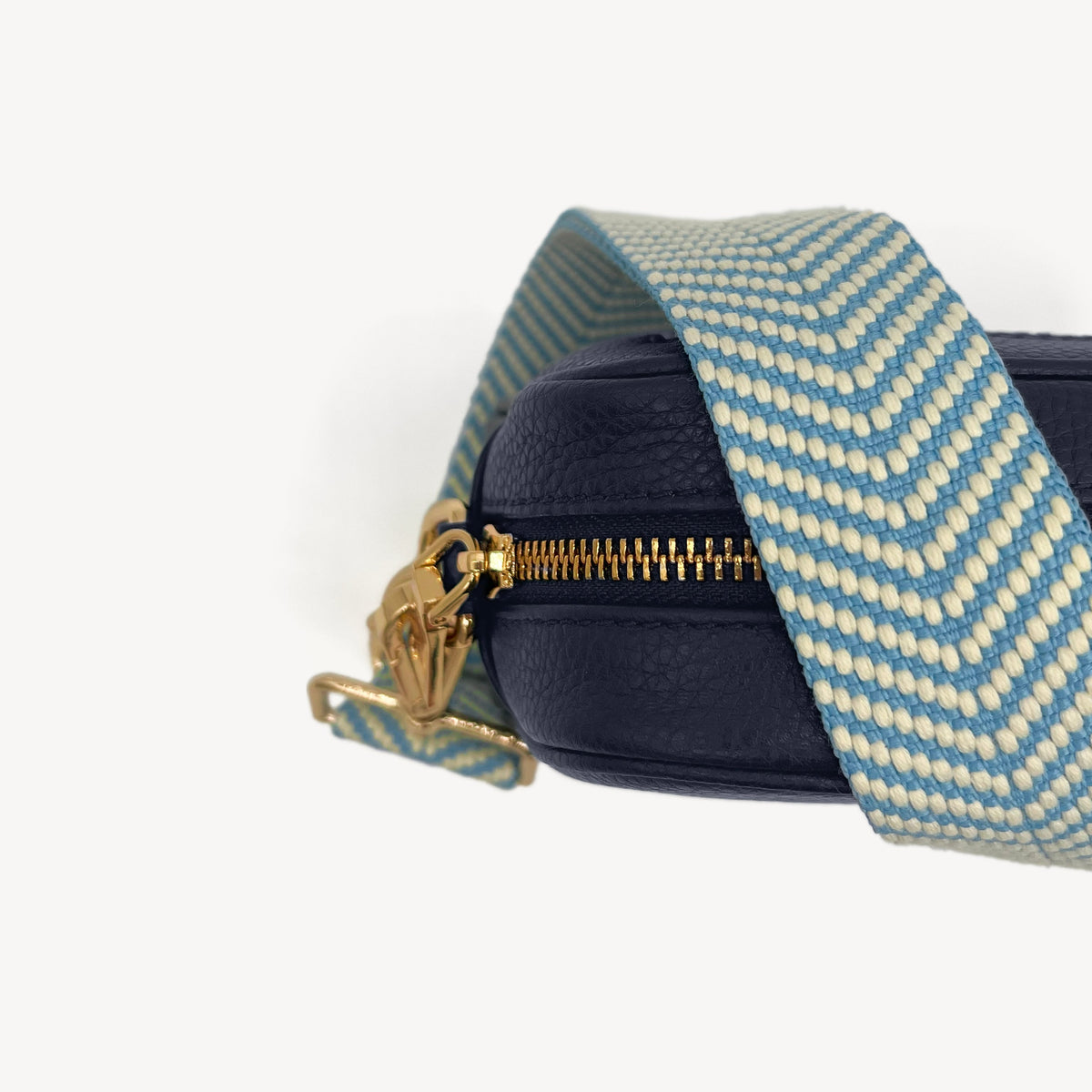 Sky Blue & White Chevron Strap
