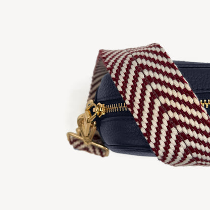 Burgundy & White Chevron Strap