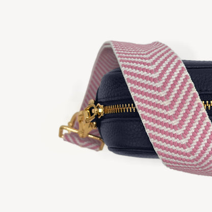 Pale Pink & White Chevron Strap