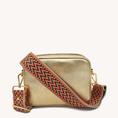 Orange, Black & Stone Aztec Strap