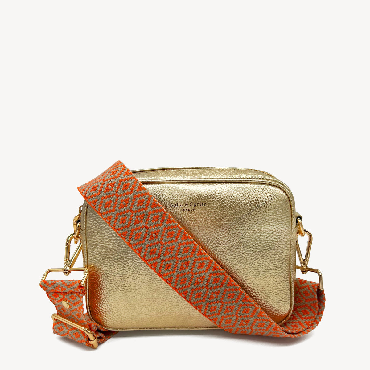Orange & Stone Embroidered Strap