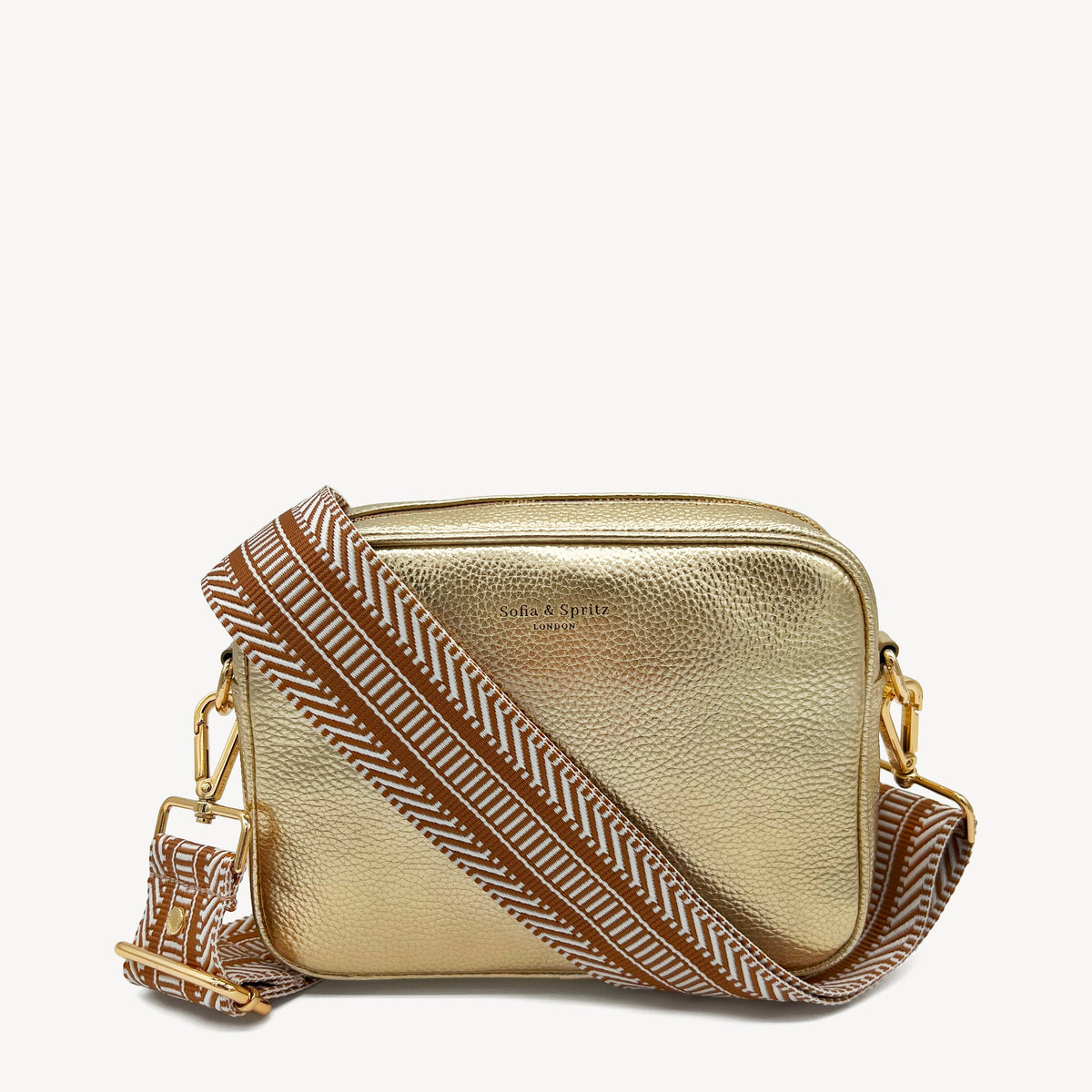 Tan & White Stripe Aztec Strap