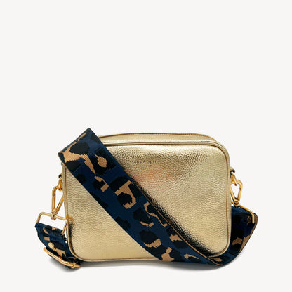 Navy & Gold Leopard Strap