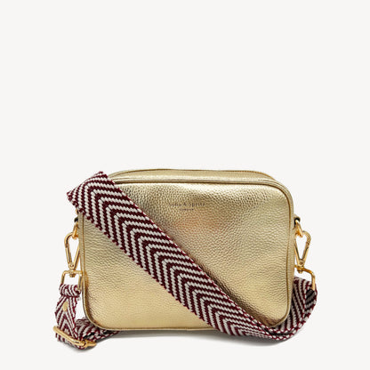 Burgundy & White Chevron Strap
