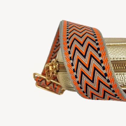 Orange, Black & Stone Aztec Strap