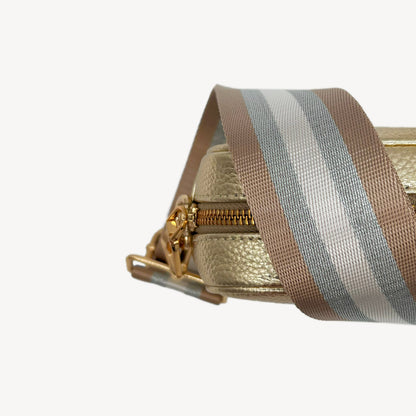 Champagne & Silver Stripe Strap