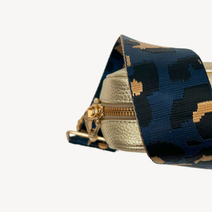 Navy & Gold Leopard Strap