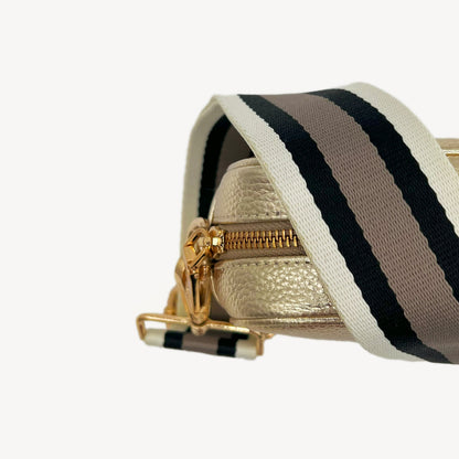 Black, Stone & Tan Stripe Strap