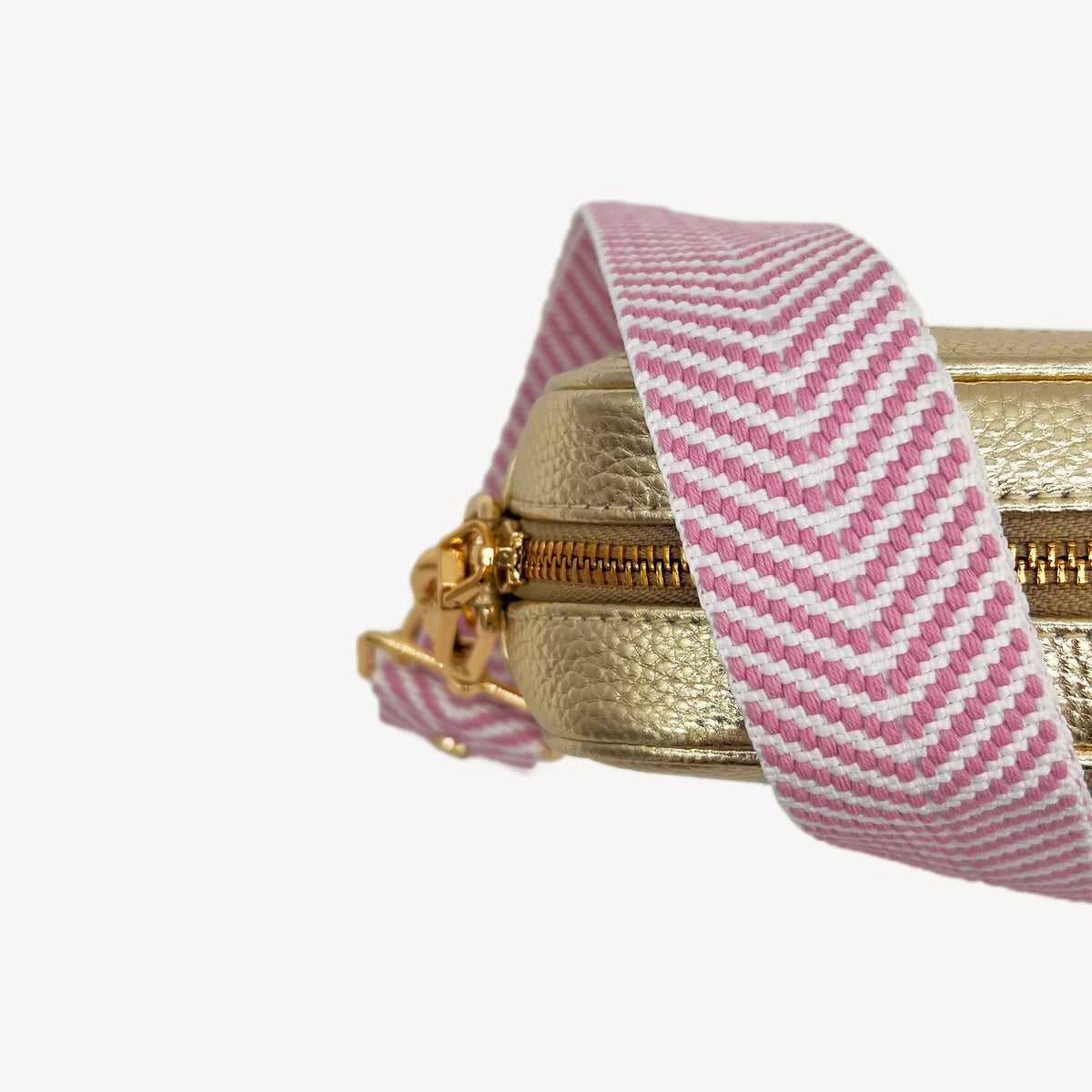 Pale Pink & White Chevron Strap