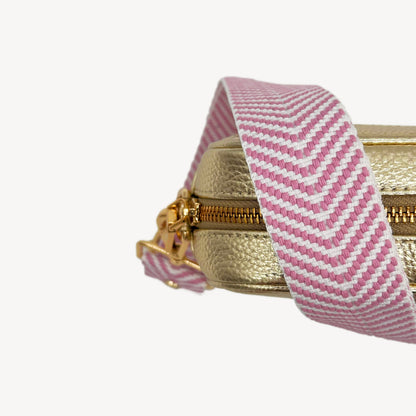 Pale Pink & White Chevron Strap
