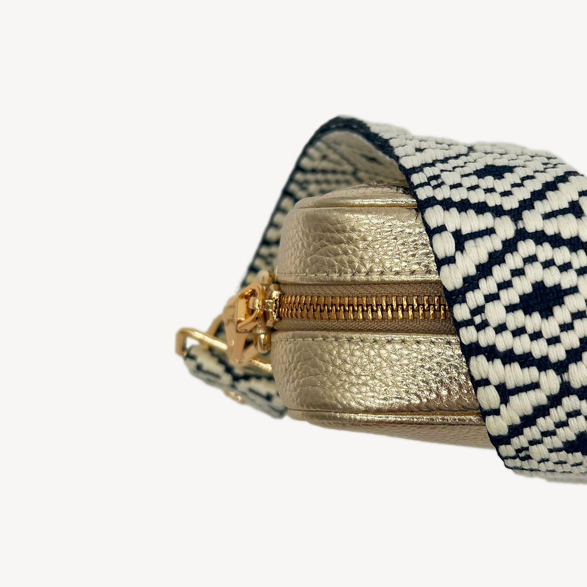 Navy & White Embroidered Strap