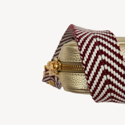 Burgundy & White Chevron Strap