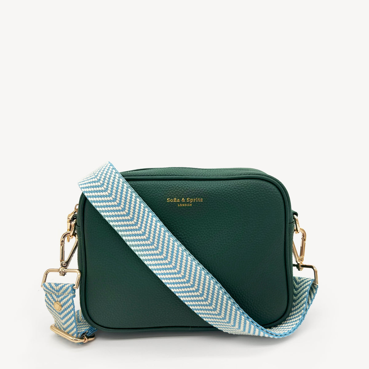 Sky Blue & White Chevron Strap