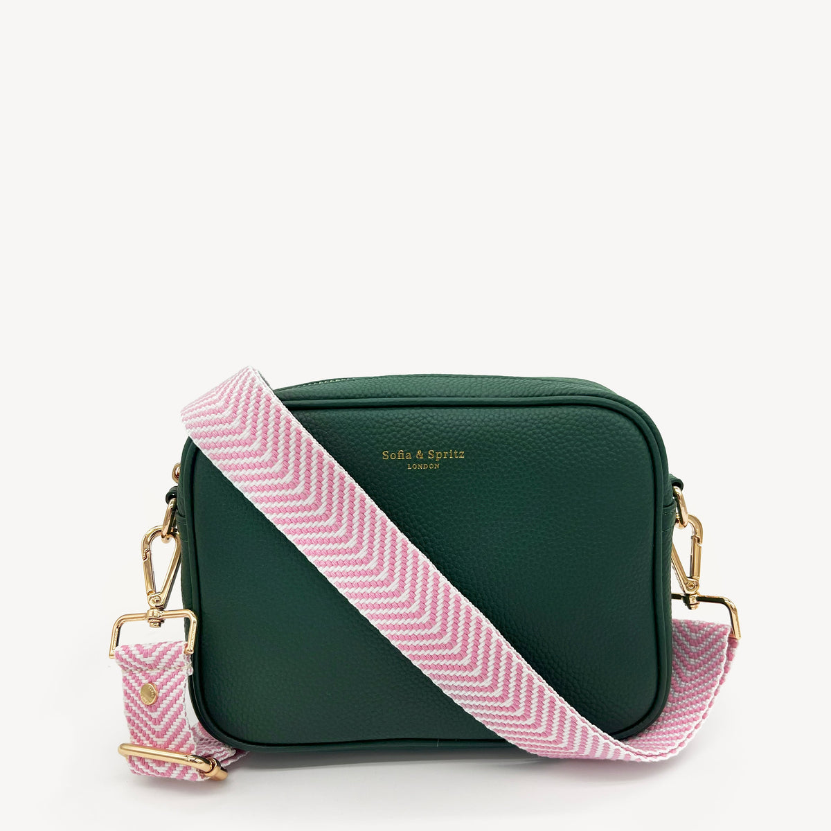 Pale Pink & White Chevron Strap