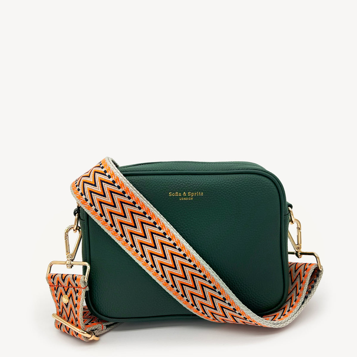 Orange, Black & Stone Aztec Strap