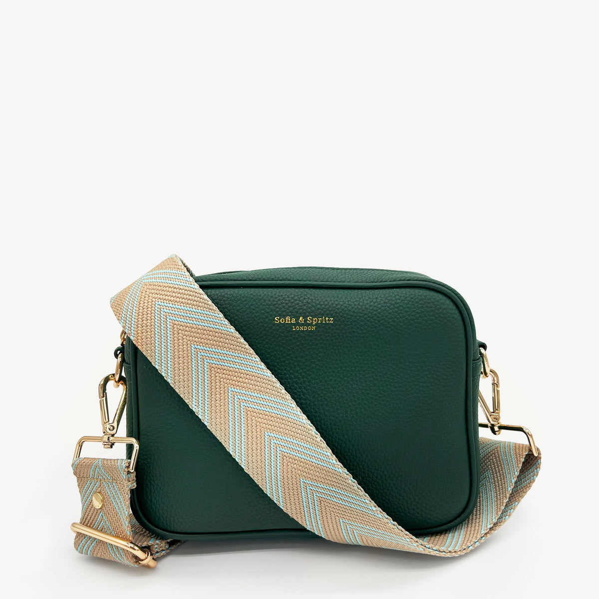 Pale Blue & Tan Arrow Strap