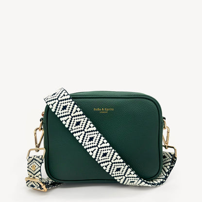 Navy & White Embroidered Strap
