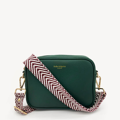 Burgundy & White Chevron Strap