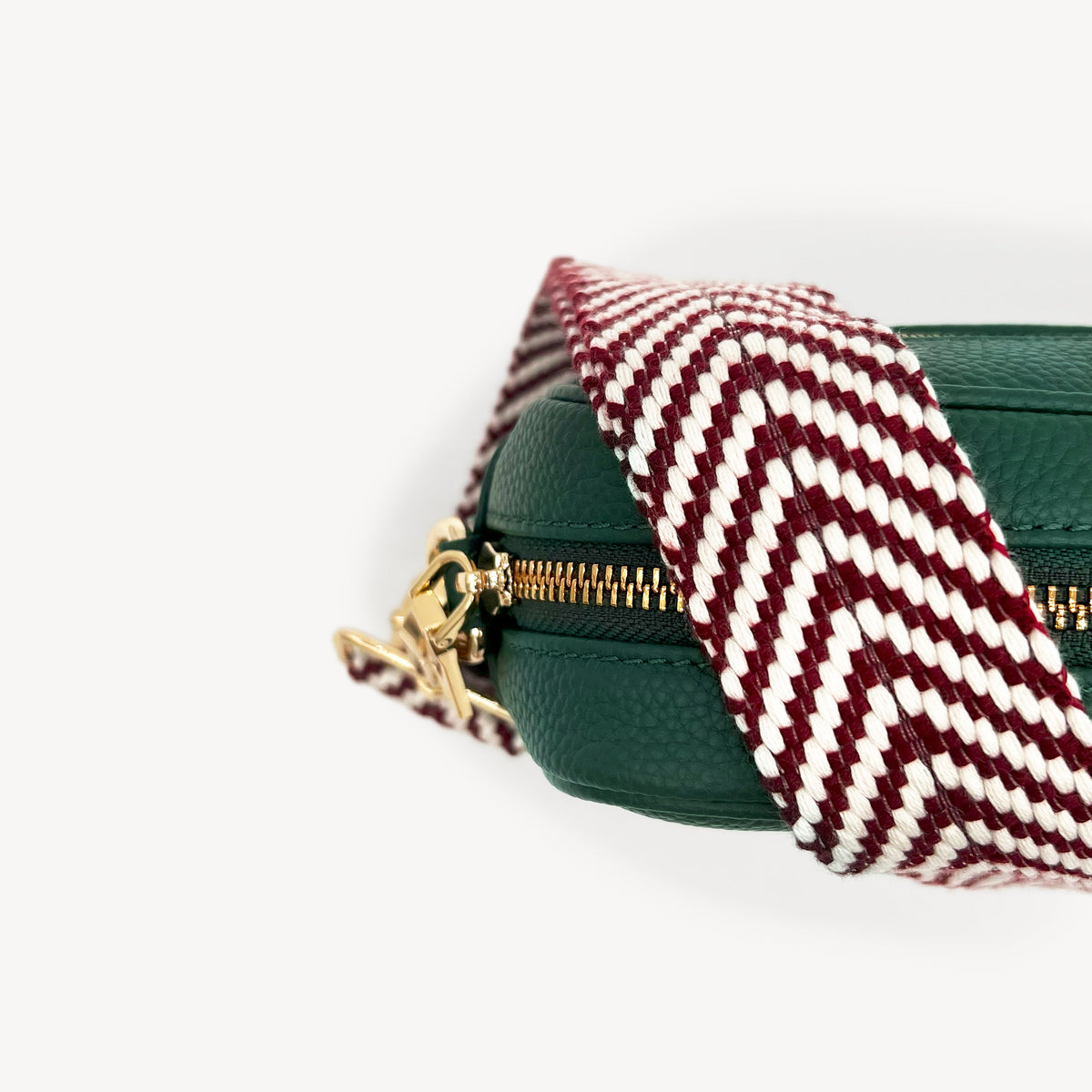 Burgundy & White Chevron Strap