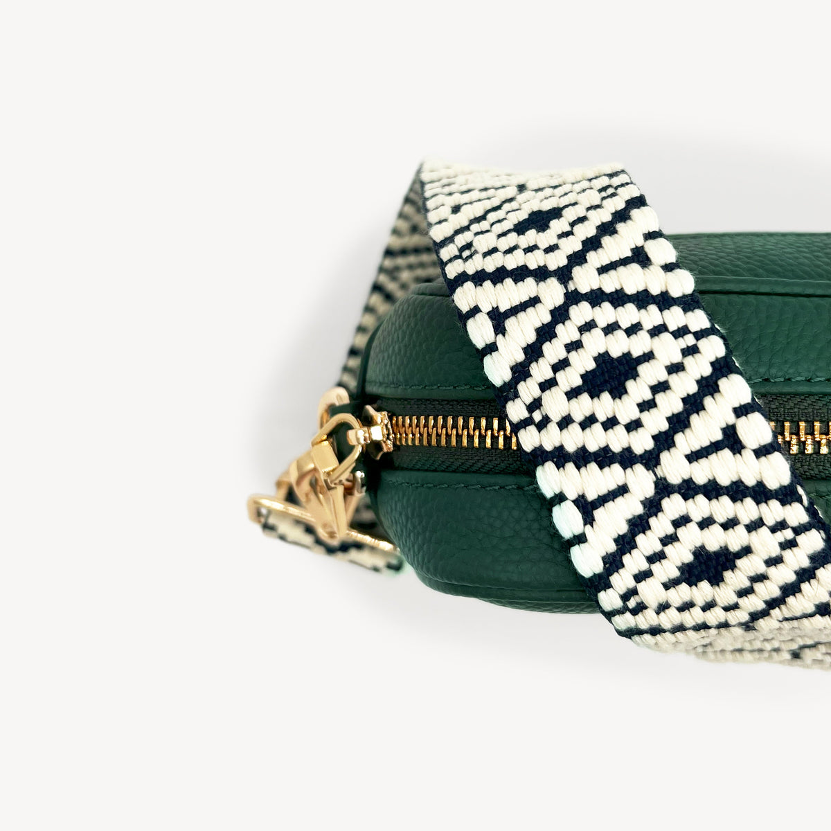 Navy & White Embroidered Strap