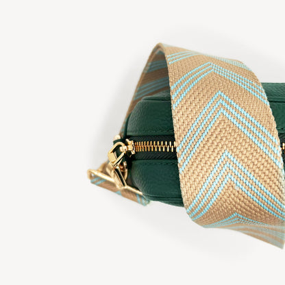 Pale Blue & Tan Arrow Strap