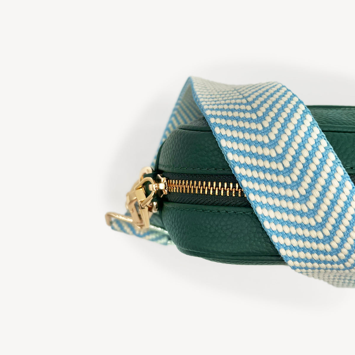 Sky Blue & White Chevron Strap
