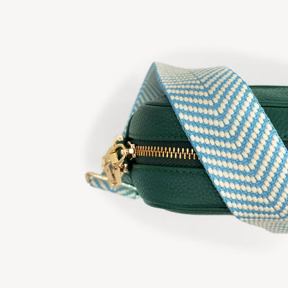 Sky Blue & White Chevron Strap