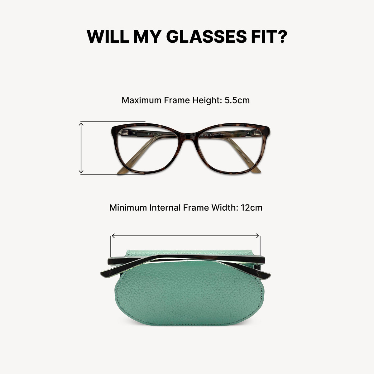 Slim Leather Glasses Case - Jade Green