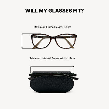 Slim Leather Glasses Case - Black