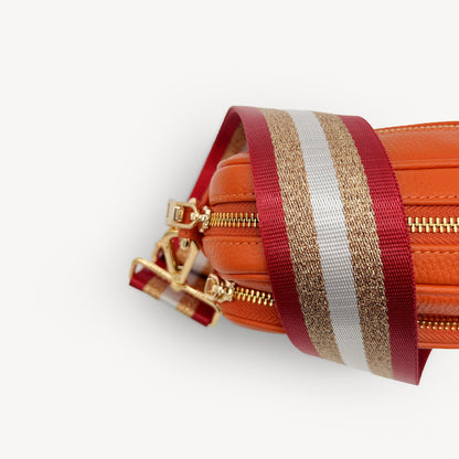 Red & Gold Glitter Stripe Strap